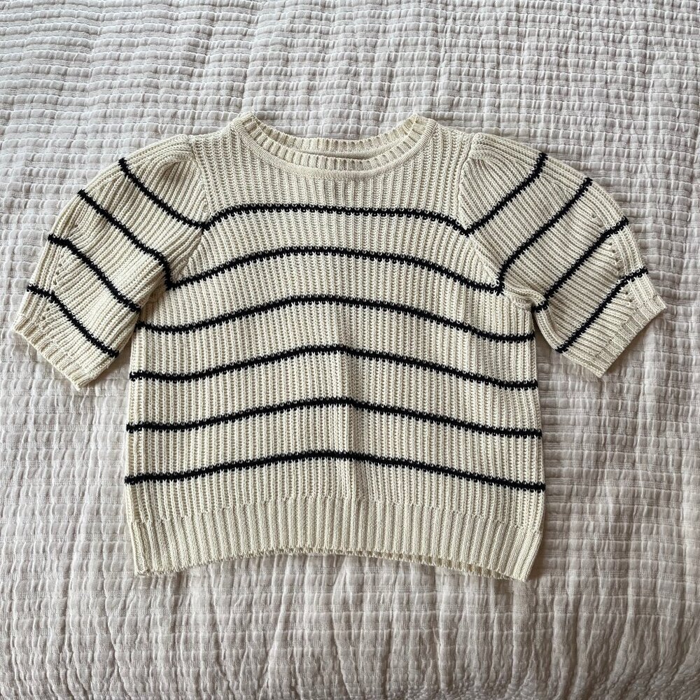 Vero Moda Knit Puff Sleeve Striped Sweater - XS